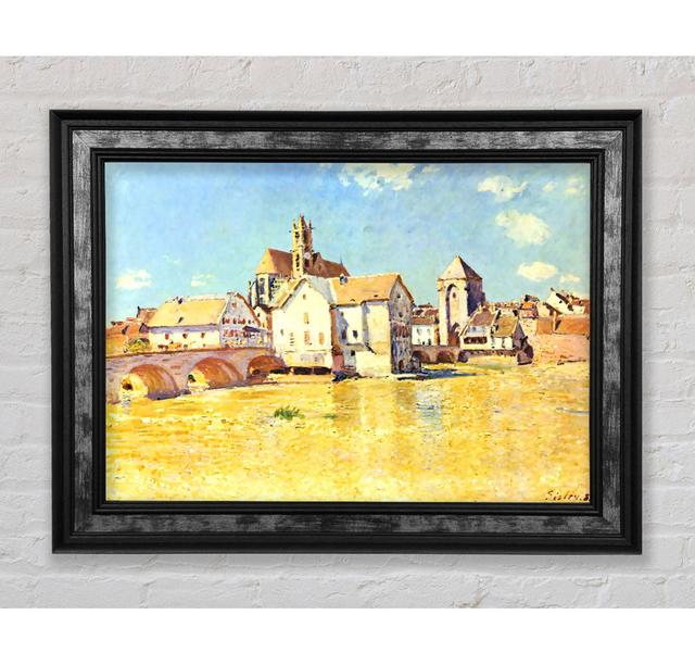 Sisley Bridge Of Moret In Morning Sun - Single Picture Frame Art Prints August Grove Size: 21cm H x 29.7cm W x 8cm D, Format: Silver/Black Framed Pape on Productcaster.