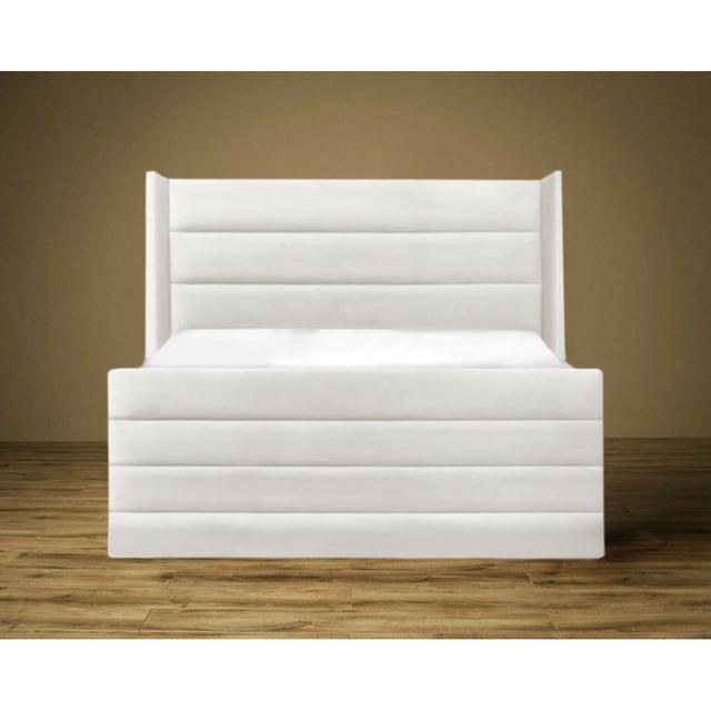 Tomasi Upholstered Bed Fairmont Park Size: Double (4'6), Upholstery: White on Productcaster.