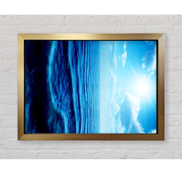 The Blue Star Sun Framed Print Highland Dunes Size: 84.1cm H x 118.9cm W x 3.4cm D on Productcaster.