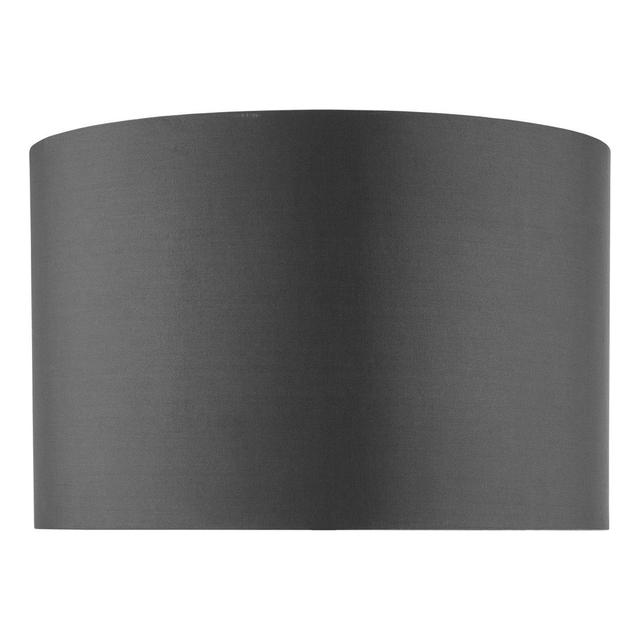 24cm H Faux Silk Drum Lamp Shade ( Screw On ) Grey 17 Stories on Productcaster.