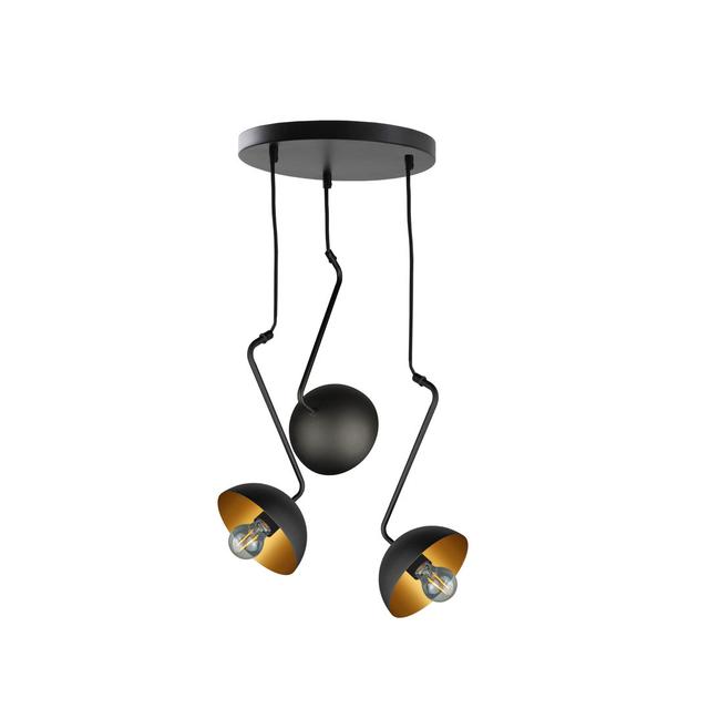 Cassander Dome Pendant George Oliver Base Finish: Black/Gold, Number of Lights: 3, Size: 45cm H x 36cm W x 36cm D on Productcaster.