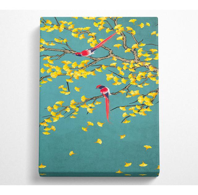 Birds On Tree Branch - No Frame Art Prints on Canvas ClassicLiving Size: 81.3cm H x 50.8cm W on Productcaster.