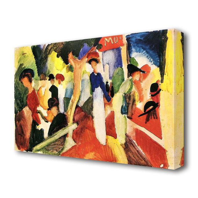 Hat Shop at the Promenade by August Macke - Wrapped Canvas Painting Print East Urban Home Size: 81.3 cm H x 121.9 cm W on Productcaster.