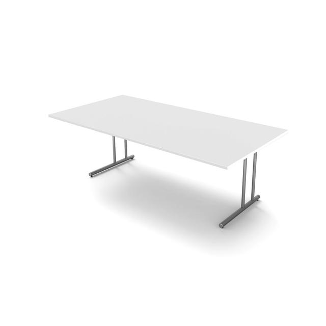 Folkestone Metal Base Writing Desk Inbox Zero Top Colour: White, Size: 75cm H x 200cm W x 100cm D on Productcaster.