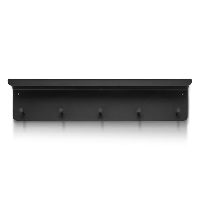 Liammatthew 5 - Hook Wall Mounted Coat Rack with Storage in Black Ebern Designs on Productcaster.