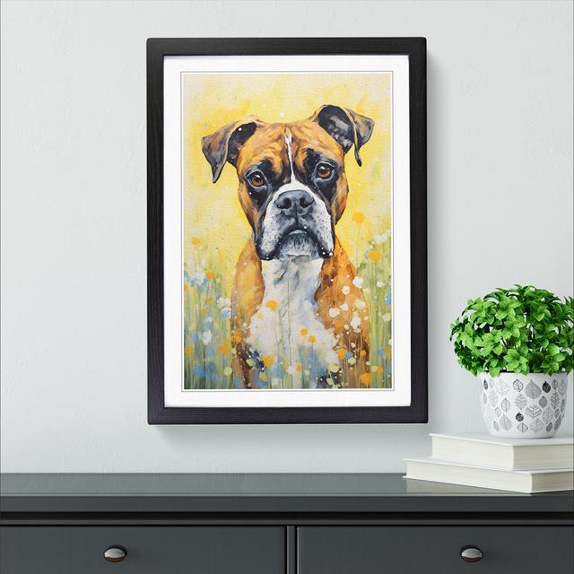 Boxer Dog Impressionism No.2 - Single Picture Frame Print on Wood Marlow Home Co. Size: 34cm H x 25cm W x 2cm D, Format: Black Framed on Productcaster.