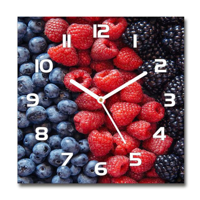 Forest Fruits Silent Wall Clock East Urban Home Colour: White/Blue/Red on Productcaster.