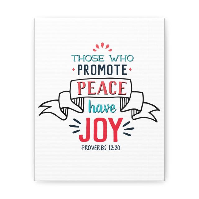 Those Who Promote Peace Proverbs 12:20 - Wrapped Canvas Typography Blue Elephant Size: 41cm H x 30cm W on Productcaster.