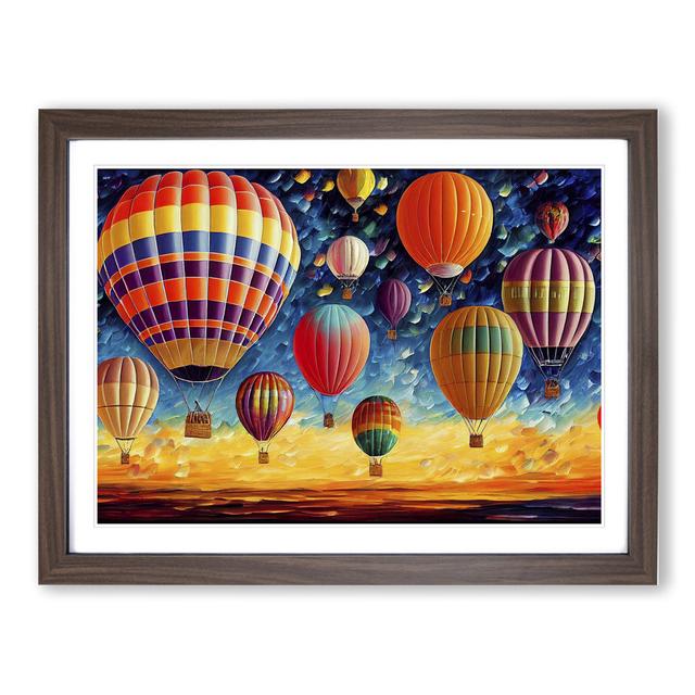 Colourful Hot Air Balloons Vol.2 - Picture Frame Graphic Art ClassicLiving Frame Colour: Walnut Framed, Size: 46cm H x 64cm W x 2cm D on Productcaster.