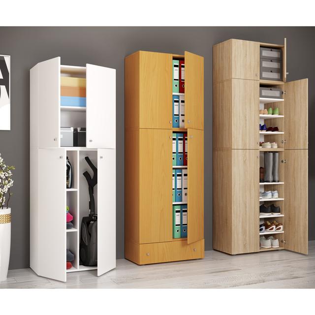 12 Pair Shoe Storage Cabinet Ebern Designs Finish: Grey/Brown/Blue on Productcaster.