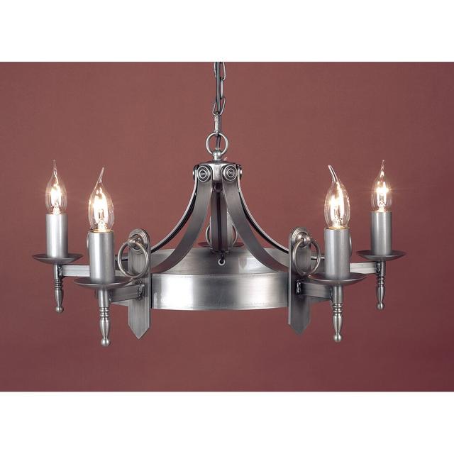 Grandfield 5-Light Candle Style Chandelier Union Rustic Finish: Sterling Silver on Productcaster.