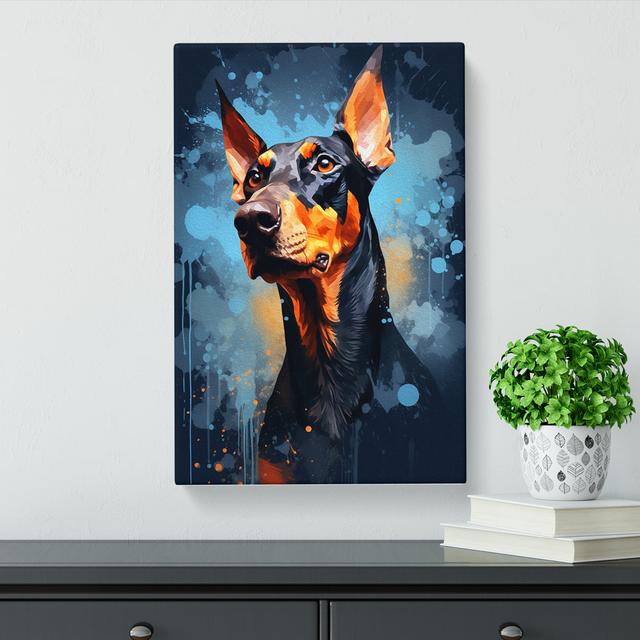 Doberman Digital No.2 - Print on Canvas Marlow Home Co. Size: 76cm H x 50cm W x 3cm D on Productcaster.