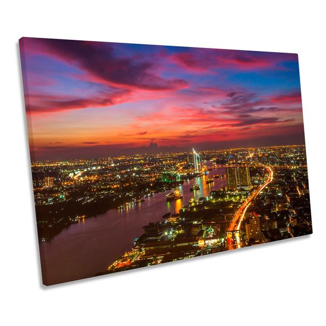 Bangkok City Skyline - Wrapped Canvas Art Prints Ebern Designs Size: 50.8cm H x 76.2cm W x 2cm D on Productcaster.