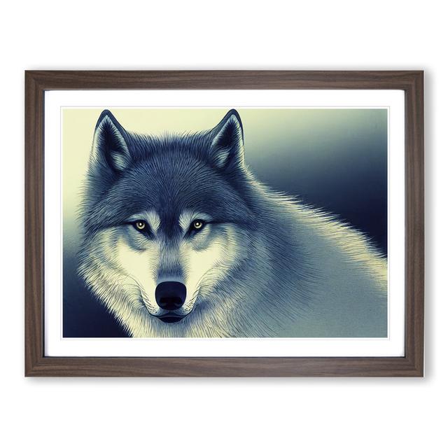 Alluring Wolf - Picture Frame Graphic Art Alpen Home Size: 25cm H x 34cm W x 2cm D, Frame Colour: Walnut on Productcaster.