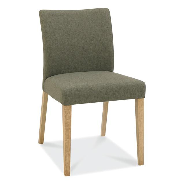 Izzie Upholstered Dining Chair (Set of 2) August Grove Leg Colour: Oak, Upholstery Colour: Green on Productcaster.