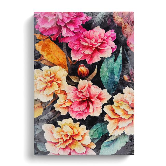 Watercolour Flowers No.3 - Wrapped Canvas Painting Marlow Home Co. Size: 76cm H x 50cm W x 3cm D on Productcaster.