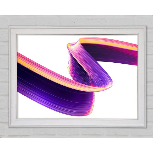 Purple Ribbon Swirl Framed Print Ivy Bronx Size: 84.1cm H x 118.9cm W x 1.5cm D on Productcaster.