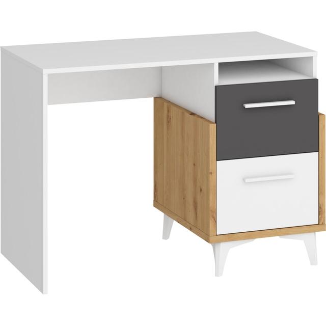 Mazzeo 2 Piece Rectangular Writing Desk Office Set Hashtag Home Orientation: Right, Size: 76cm H x 105cm W x 57cm D, Color: Graphite on Productcaster.