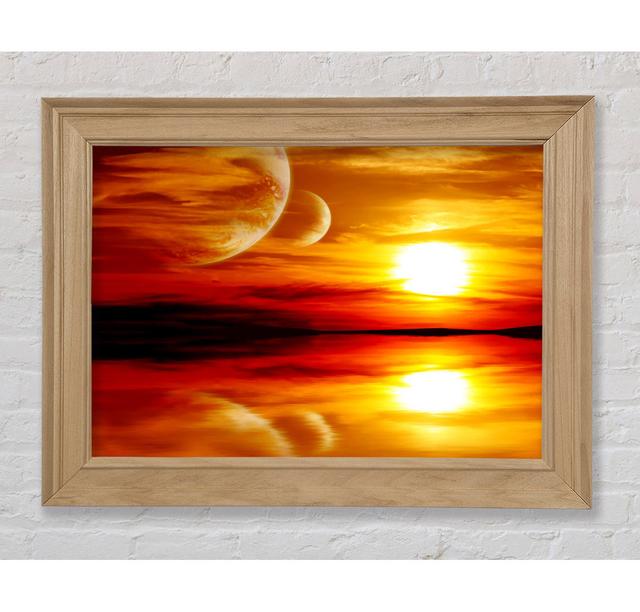 Stunning Planet Sunset Framed Print Bright Star Size: 42cm H x 59.7cm W on Productcaster.