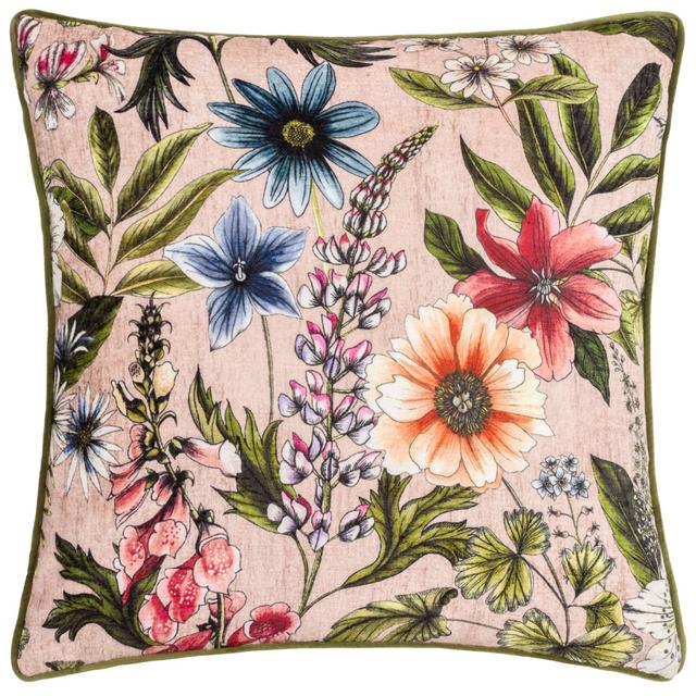 Aneysha Floral Square Throw Cushion Cover Marlow Home Co. Colour: Pink on Productcaster.