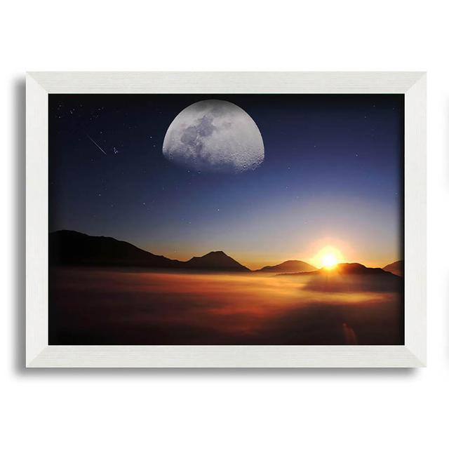 Polli Moon Above the Mountain Sunset - Single Picture Frame Art Prints Alpen Home Size: 29.7cm H x 42cm W x 10cm D on Productcaster.