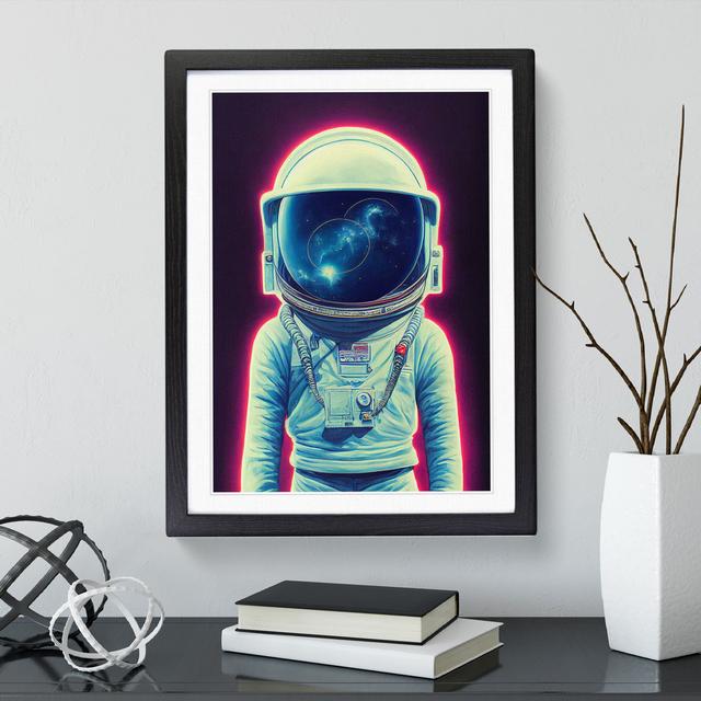 Contemporary Astronaut - Picture Frame Graphic Art 17 Stories Frame Colour: Black, Size: 64cm H x 46cm W x 2cm D on Productcaster.