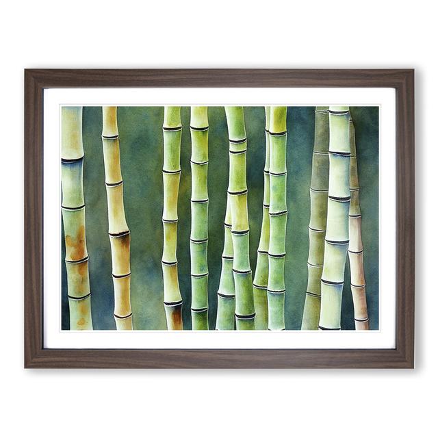 Watercolour Bamboo Forest Vol.3 - Picture Frame Painting Bay Isle Home Size: 25cm H x 34cm W x 2cm D, Frame Colour: Walnut Framed on Productcaster.