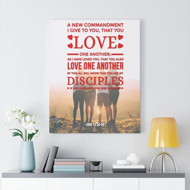 Love One Another - Wrapped Canvas Typography Blue Elephant Size: 76cm H x 61cm W on Productcaster.