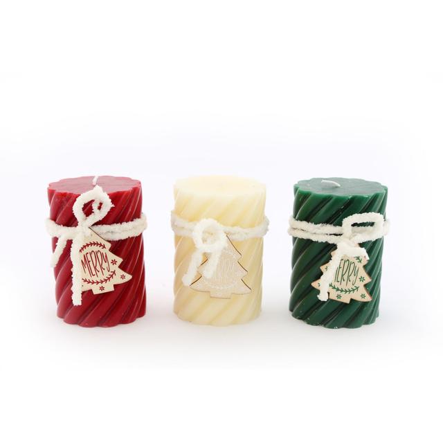 Twist Pillar Candle (Set of 3) The Seasonal Aisle on Productcaster.