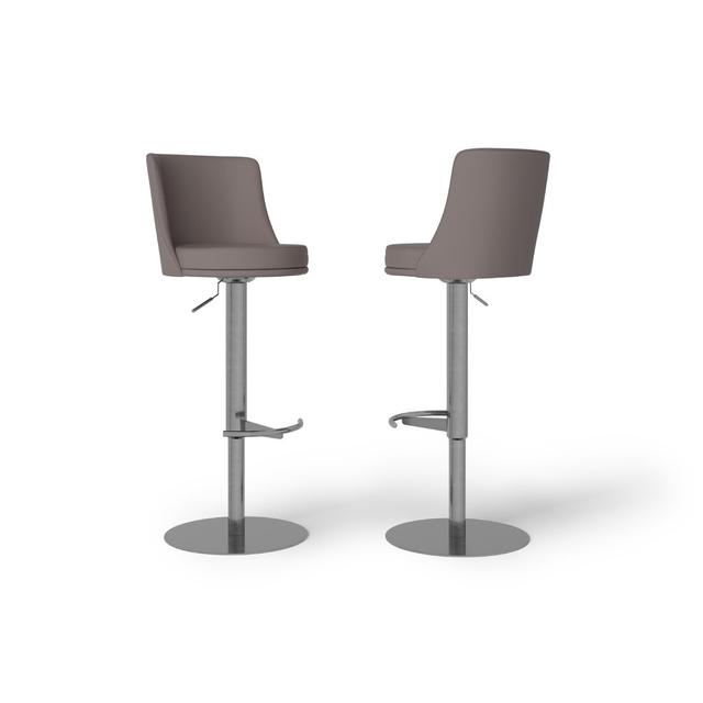 Guerrette Height Adjustable Swivel Bar Stool Ivy Bronx Colour: Taupe on Productcaster.