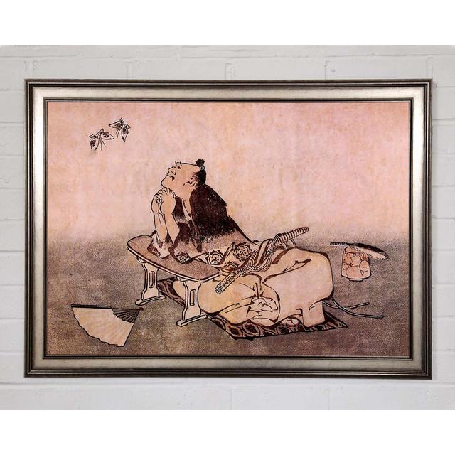 Hokusai a Philosopher Looking at Two Butterflies - Single Picture Frame Art Prints Rosalind Wheeler Size: 21cm H x 29.7cm W on Productcaster.