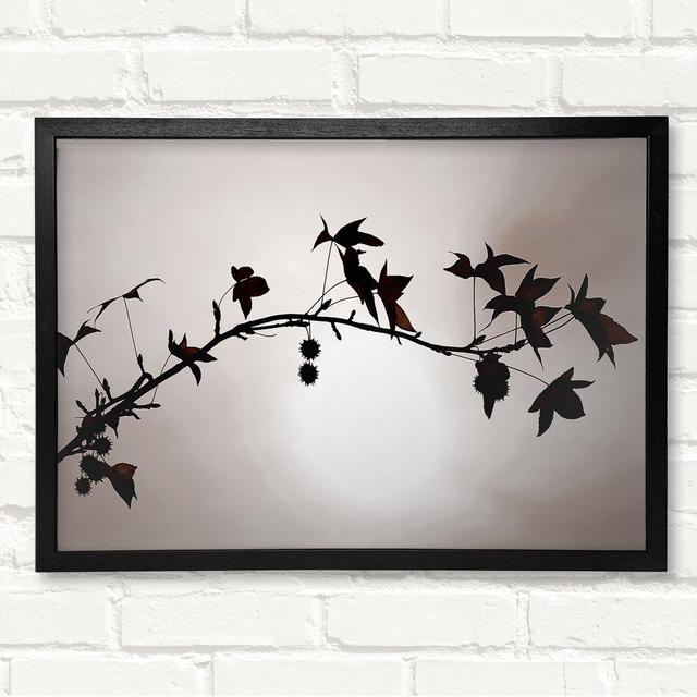 Cocoa Leaves N Berries In Sunlight - Print Ophelia & Co. Size: 29.1cm H x 42cm W x 3cm D, Format: Black Framed Wood on Productcaster.