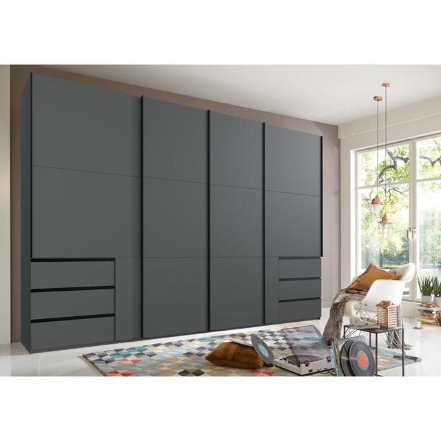 Drehtürenschrank Guardino Ebern Designs Ausführung: Graphit, Größe: 236 cm H x 350 cm B x 65 cm T on Productcaster.