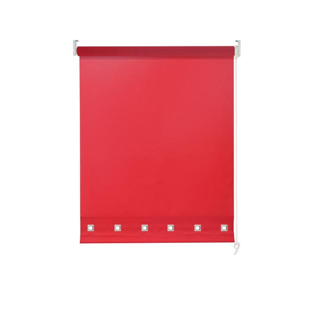 Square Eyelet Daylight Outdoor Semi-Sheer Roller Blind Symple Stuff Blind Size: 210 cm L x 240 cm W, Colour: Red on Productcaster.