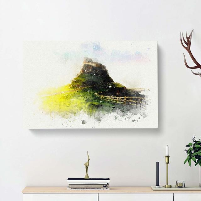 Holy Island Lindisfarne In Abstract - Wrapped Canvas Painting East Urban Home Size: 35cm H x 50cm W x 3cm D on Productcaster.