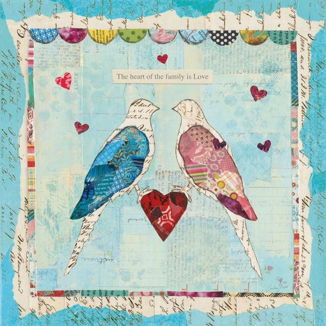 Love Birds by Courtney Prahl - Wrapped Canvas Graphic Art Marlow Home Co. Size: 122cm H x 122cm W on Productcaster.