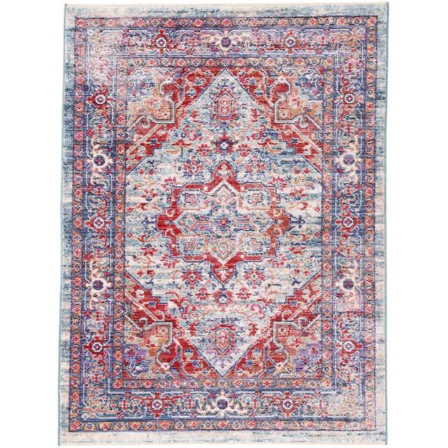 Phoenix Vintage Blue/Red Rug Carpetfine Rug Size: Rectangle 140 x 200cm on Productcaster.