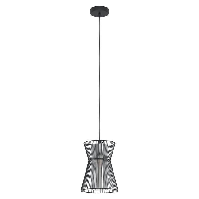 Kingsley 1-Light Geometric Pendant George Oliver Shade Colour: Black/Transparent, Finish: Black on Productcaster.