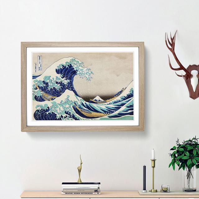 The Great Wave Off Kanagawa by Katsushika Hokusai - Picture Frame Painting Print on MDF East Urban Home Frame Option: Oak Framed, Size: 48cm H x 65cm on Productcaster.