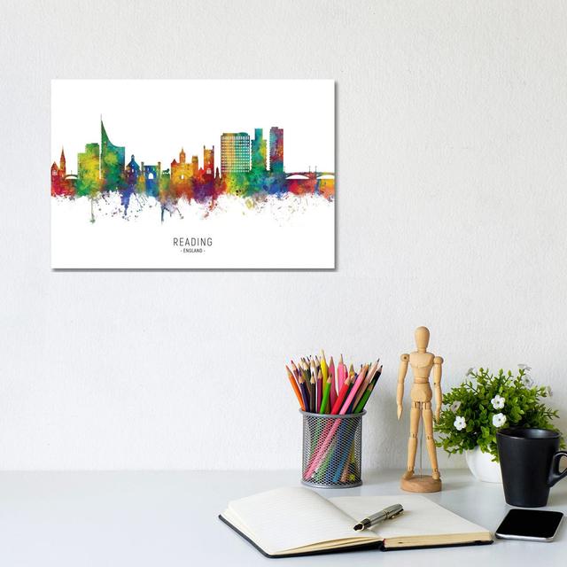 Reading England Skyline by Michael Tompsett - Wrapped Canvas Graphic Art Latitude Run Size: 20.32cm H x 30.48cm W x 1.91cm D on Productcaster.