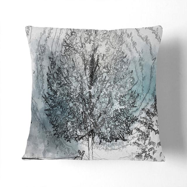 Hare in a Winter Forest in Abstract Cushion with Filling East Urban Home Size: 40cm H x 40cm W x 15cm D on Productcaster.