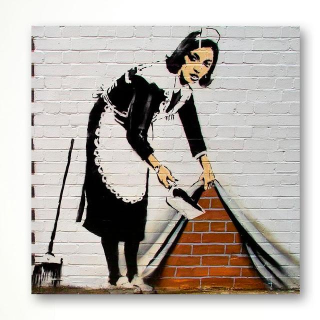 Maid by Banksy - Wrapped Canvas Graphic Art Print East Urban Home Size: 61 cm H x 61 cm W x 4 cm D on Productcaster.