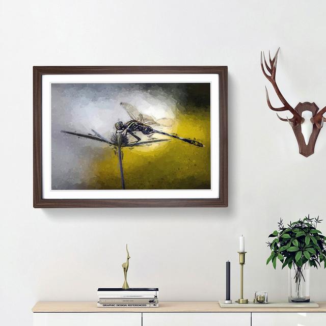 Dragonfly upon a Thistle in Abstract - Picture Frame Graphic Art Print East Urban Home Frame Option: Walnut Framed, Size: 48cm H x 65cm W x 2cm D on Productcaster.