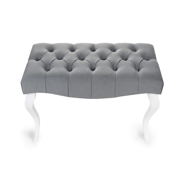 Sabre Upholstered Bench bench4home Size: H45 x W100 x D30cm, Colour: Grey/White on Productcaster.