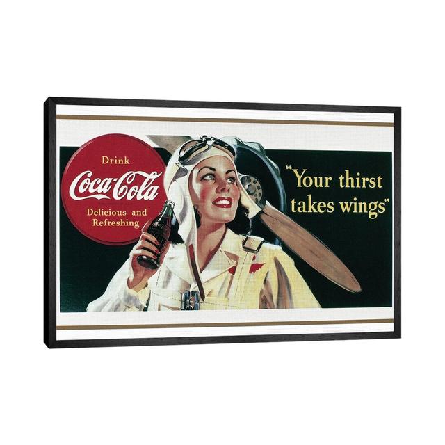 Coca-Cola, 1941 - Painting on Canvas George Oliver Size: 45.72cm H x 66.04cm W x 3.81cm D, Format: Black Framed on Productcaster.