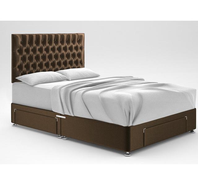 Zawacki Divan Base 17 Stories Colour: Mushroom, Size: Double (4'6), Storage Type: 2 Drawers/End Drawer on Productcaster.