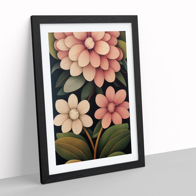 Modern Flowers - Picture Frame Graphic Art Marlow Home Co. Frame Colour: Black, Size: 64cm H x 46cm W x 2cm D on Productcaster.