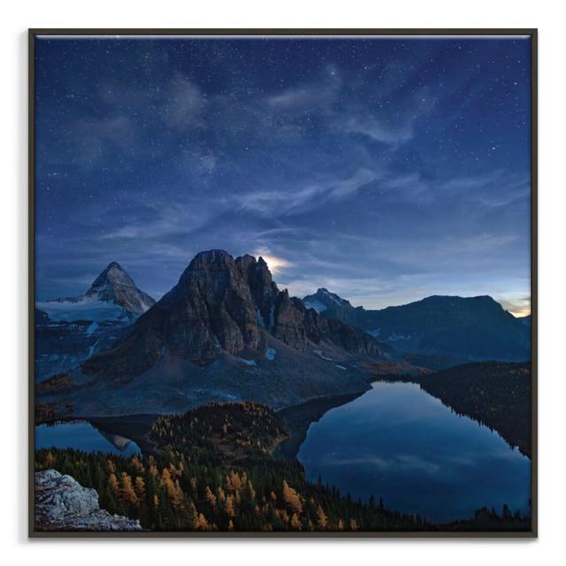 'Starry Night at Mount Assiniboine' Framed Photograph on Canvas East Urban Home Frame Options: Black, Size: 61cm H x 61cm W on Productcaster.