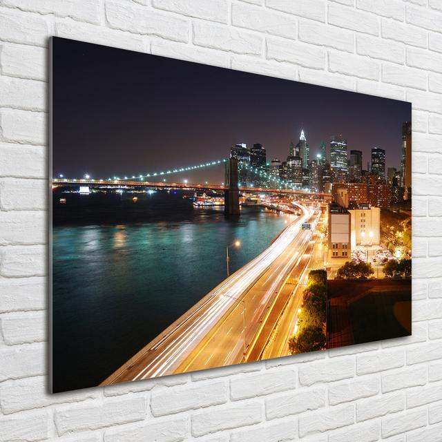 Glasbild New York By Night Ebern Designs on Productcaster.