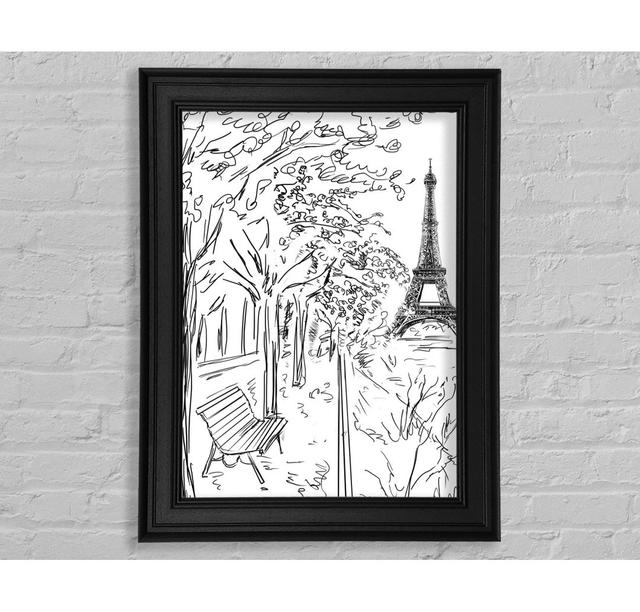 Eiffel Tower Streets 6 - Print Ophelia & Co. Size: 59.7cm H x 42cm W x 8cm D, Format: Black Framed Paper on Productcaster.